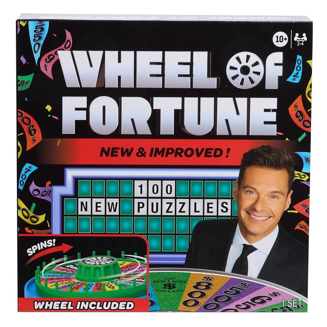 Wheel of Fortune Deluxe Game, 100 Puzzles Included, Inspired by The Popular Show, Interactive Puzzle Board, Spin, Guess, Solve, 2-4 Players, Ages 10 and Up by Just Play