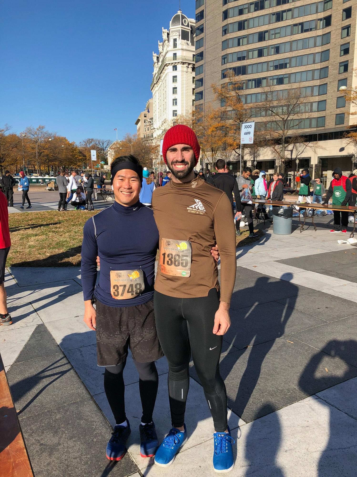 Making sure to stay warm for a Thanksgiving Turkey Trot