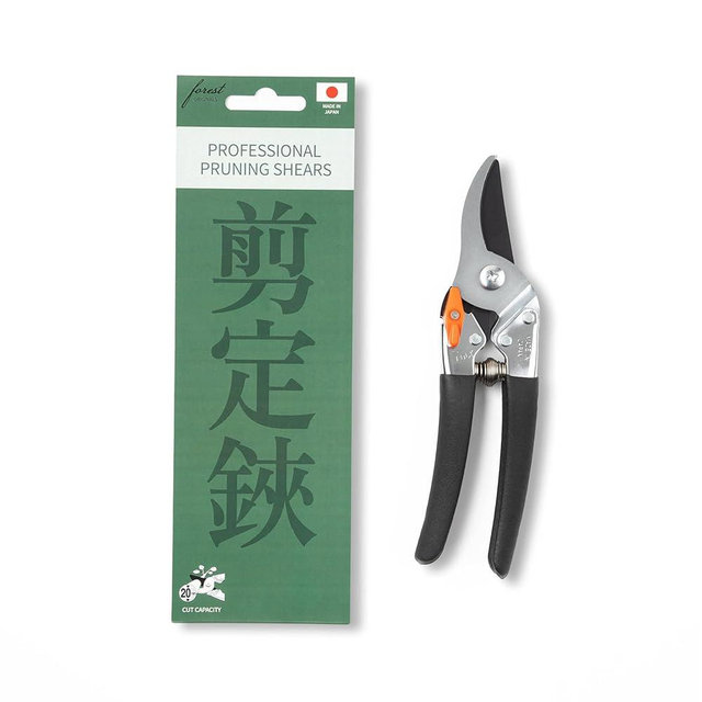 Saboten 7.9" Japanese Pruning Shears - Premium Steel Blades, Rust-Resistant Fluorine Coating, Ergonomic Grip, Duracon Safety Lock - forest Originals, Made in Japan, Gardening & Farming Scissors