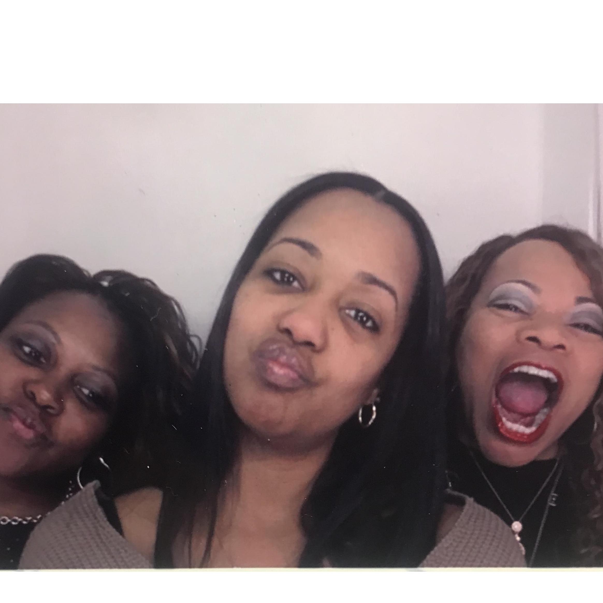 Playing around in the photo booth with Lashun and Rennee