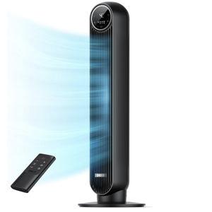 Dreo Tower Fan for Bedroom, 25ft/s Velocity Quiet Floor Fan, 90° Oscillating Fans for Indoors with 4 Speeds, 4 Modes, 8H Timer, Standing Fans, Bladeless Fan, Black, Nomad One (DR-HTF007)
