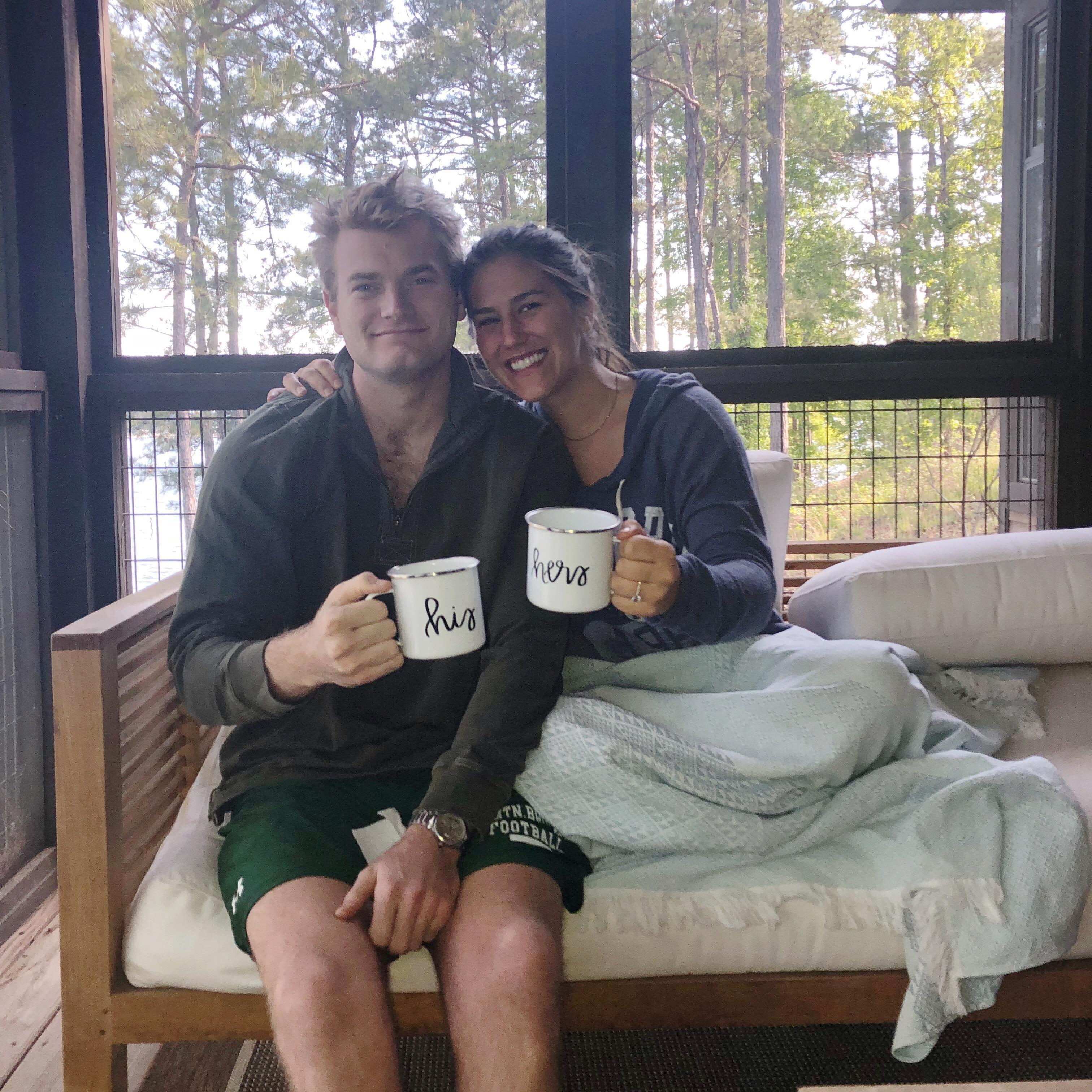 On Cloud 9 the morning after we got engaged. May 2018