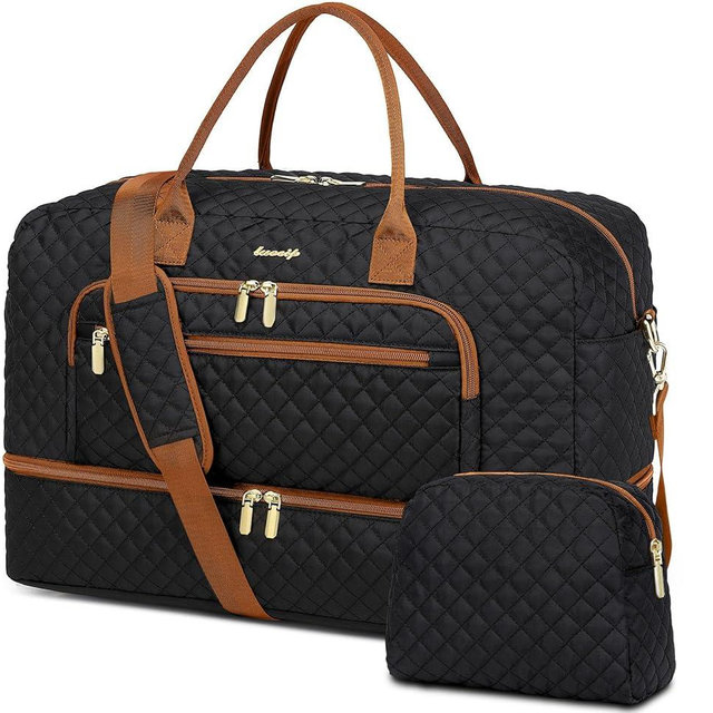Travel Duffle Bag Weekender for Women - 38L Carry-On Overnight Personal Item Bag with Shoe Compartment & Wet Pocket Weekend Tote Bags with Toiletry Hospital Bags for Labor and Delivery