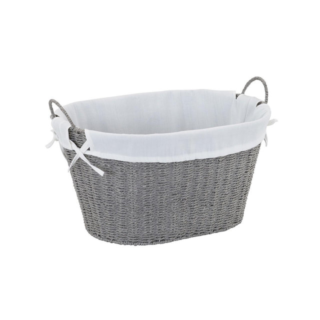 Household Essentials Woven Laundry Basket with Handles and Liner, Basket