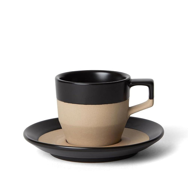 notNeutral Pico Cappucino Cup with Saucer, Black 6 oz