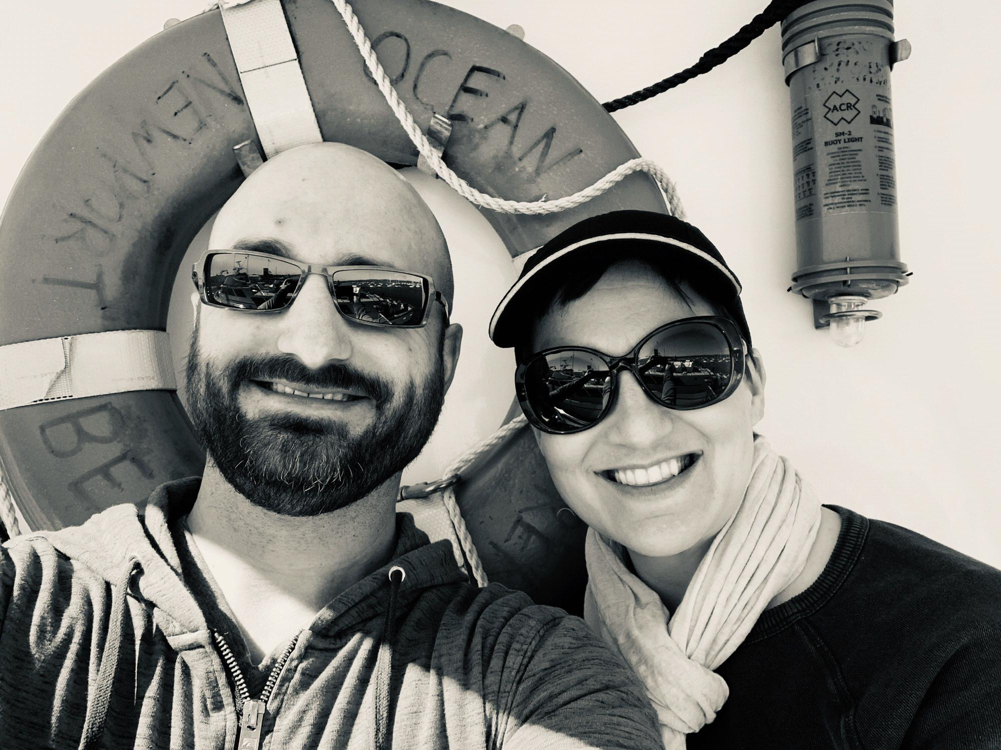 Date on a boat when we went whale watching in Newport Beach.