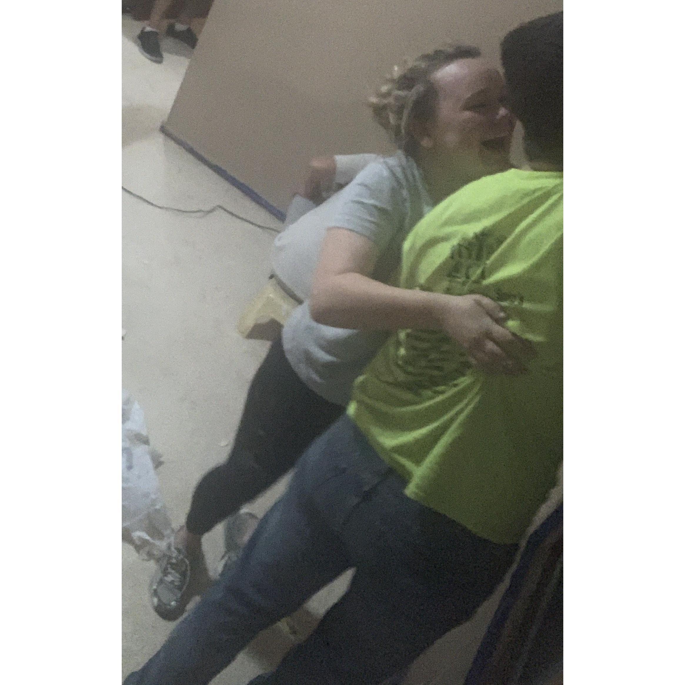 We were helping my mom and dad paint their new house and I was trying to get him to turn around for a picture. This turned out to be one of my all time favorites of us!