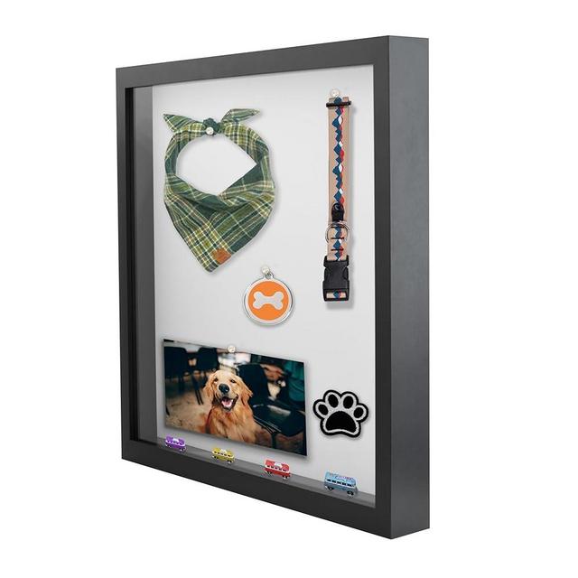 Frame Amo 20x30 Black Shadow Box Frame, Display Case with Tempered Glass Front, 2.5 inch Thick, For Display Items or Posters, For Wall or Table