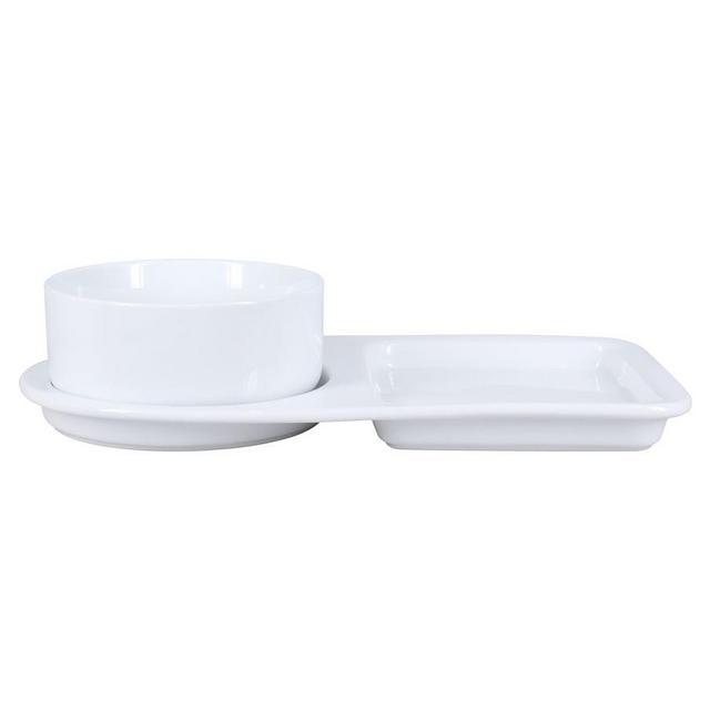BIA White Porcelain Soup & Sandwich Plate, Set of 4