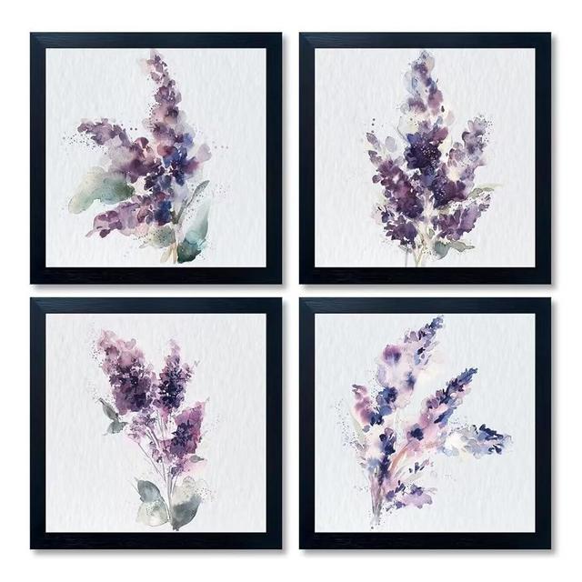 Purple Lavender Wall Art Purple Room Decor Wildflower Canvas Wall Art Flower Artwork Countryside for Girls Living Room Bedroom