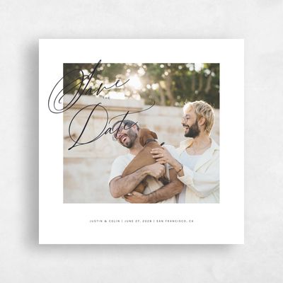 White Simple Wedding Save the Date - Blair Photo