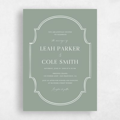 Sage, Green Wedding Invitation - Alpino Portrait