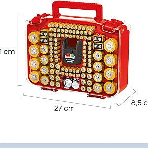 Ontel Battery Daddy Smart - Battery Organizer Storage Case with Tester, Stores & Protects Up to 150 Batteries, Clear Locking Lid, As Seen On TV, Smart - 150 Batteries (BADAS-MC4)