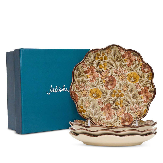 Juliska Willa Amber Cocktail Plates, Set of 4