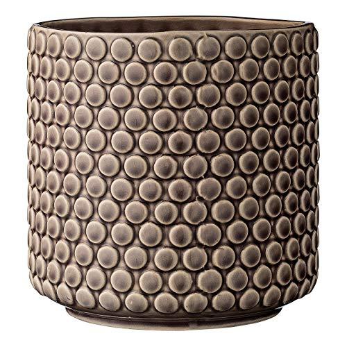 Bloomingville A75100046 Round Brown Polka Dot Stoneware Flower Pot