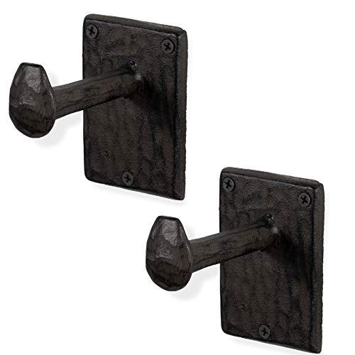Rustic State Billow Railroad Spike Cast Iron Coat Hooks Set of 2