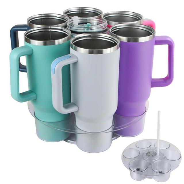 MYUSTAD Water Bottle Organizer, 360dgree Rotatable Cup Holder for Stanley 30oz/40oz, Kitchen Cabinet Water Bottle Storage Rack for Gift
