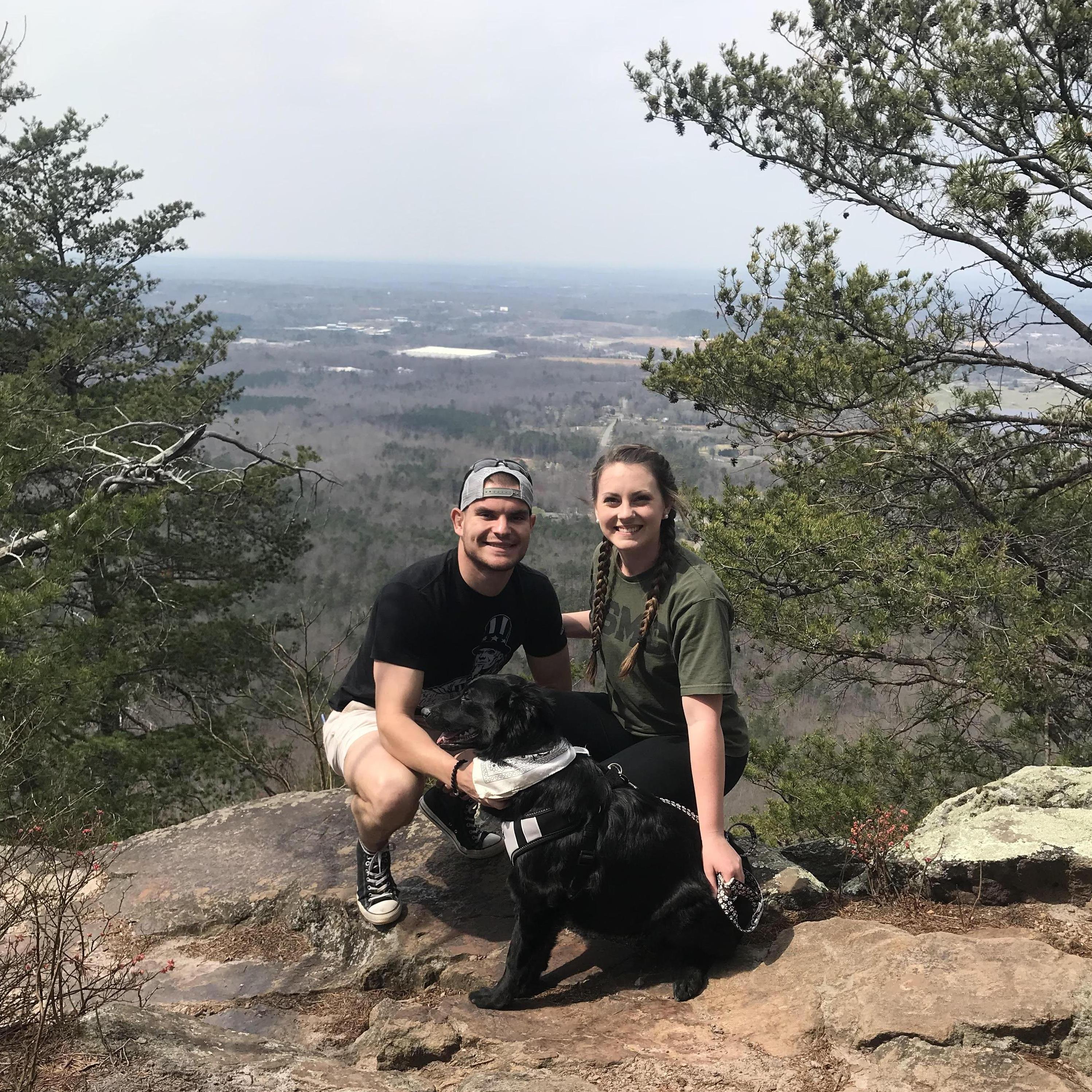 The first hike we ever went on with our sweet pupper, Angel.