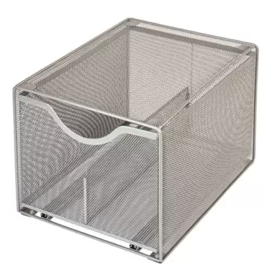 Squared Away™ Large Metal Mesh Stacking Drawer in Nickel