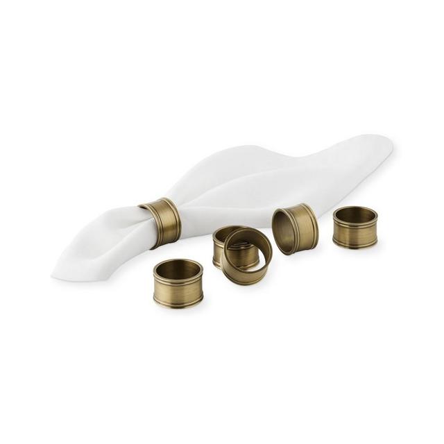 Williams Sonoma Pantry Napkin Rings, Set of 6, Antique Brass