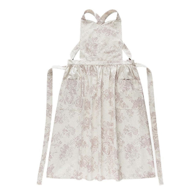 TXLFRO Floral Cotton Waterproof Adult Kitchen Apron Adjustable Cooking Baking Garden Chef Apron with Pocket
