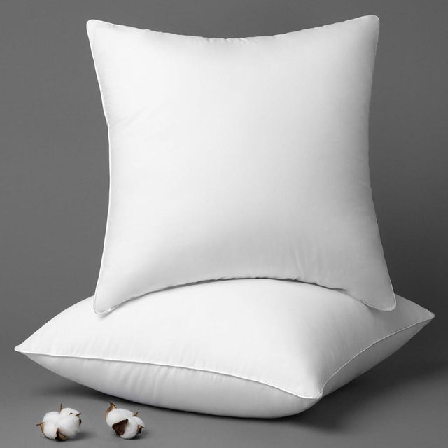 Phantoscope 22 x 22 Pillow Inserts - Throw Pillow Inserts with 100% Cotton Cover - Square Forms Microfiber Pillow Sham Stuffer - Couch Cushion Pillows 22 Inches, 2 Count (Pack of 1)