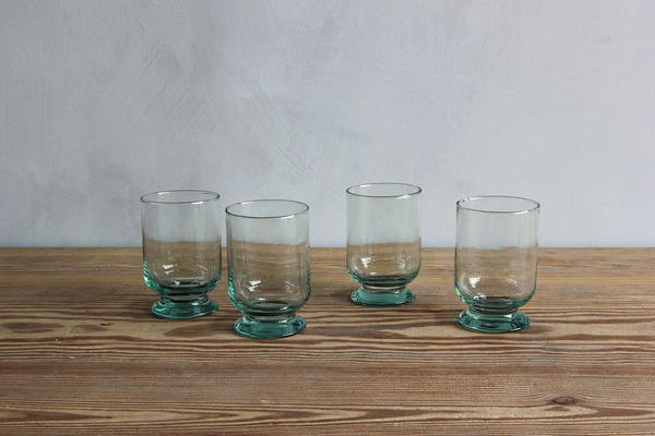 RECYCLED GLASS FOOTED TUMBLER