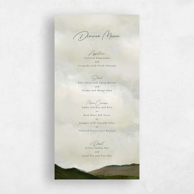 Summer, Beige Wedding Menu - Montagne