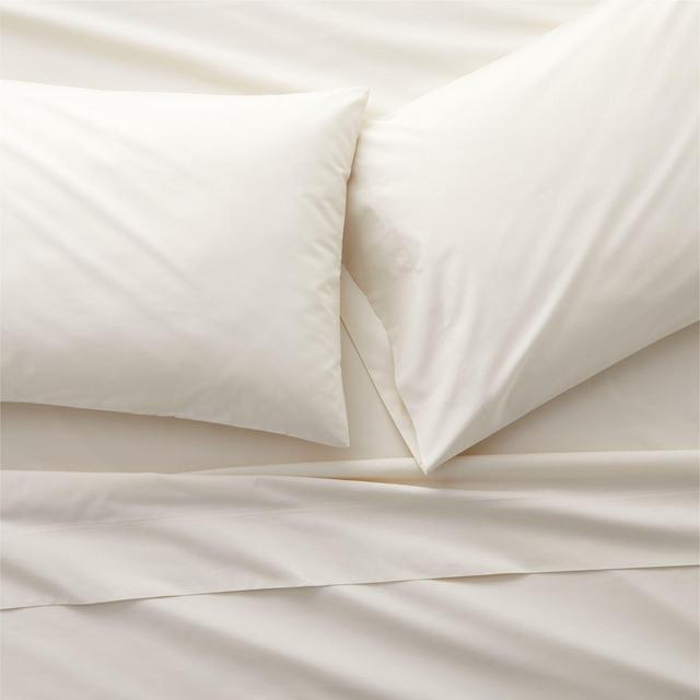 400 Thread Count Percale Ivory Queen Sheet Set