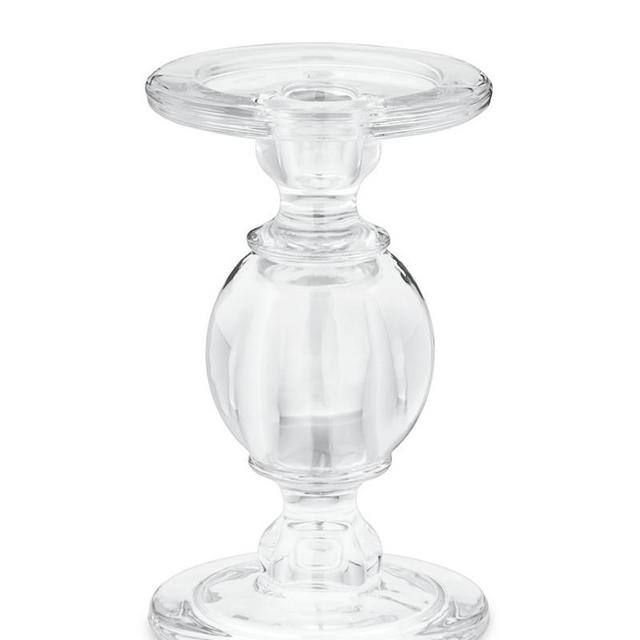 Classic Glass Candlestick Holder, Small