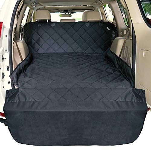 F-color SUV Cargo Liner for Dogs, Waterproof Pet Cargo Cover Dog Seat Cover Mat for SUVs Sedans Vans with Bumper Flap Protector, Non-Slip, Large Size Universal Fit