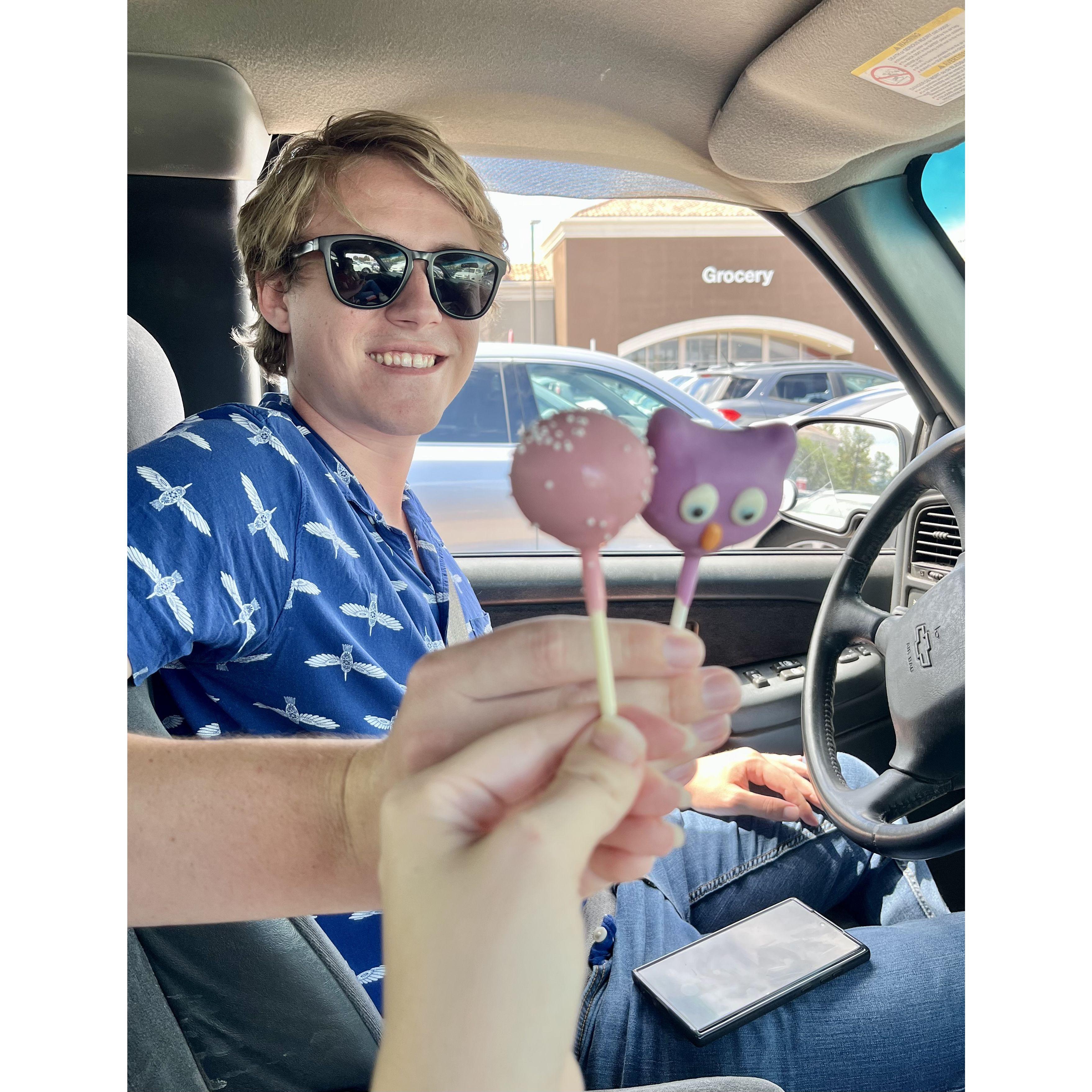 Birthday cake pops for the birthday boy
