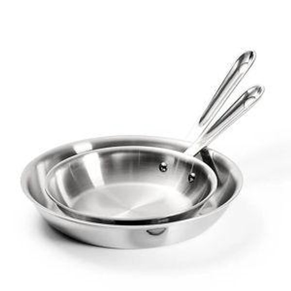 D5 Stainless Polished 5-ply Bonded Cookware Set, 8.5 & 10.5 inch Deep Skillets