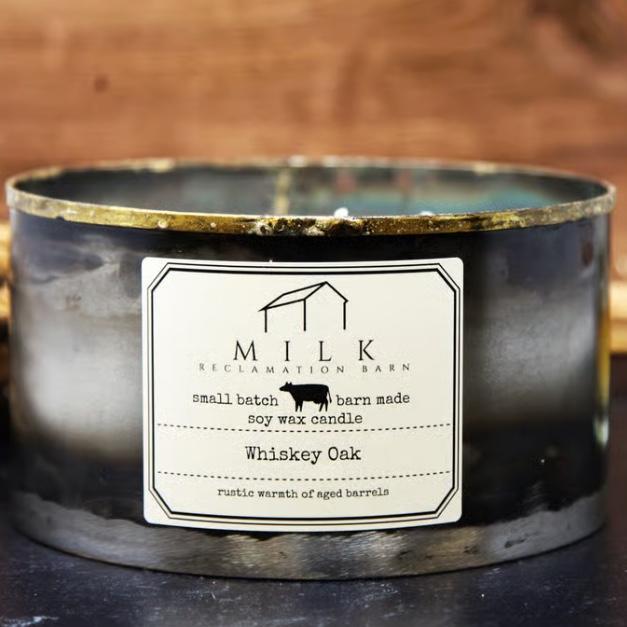 64 oz. Rustic Metal Candle - Whiskey Oak