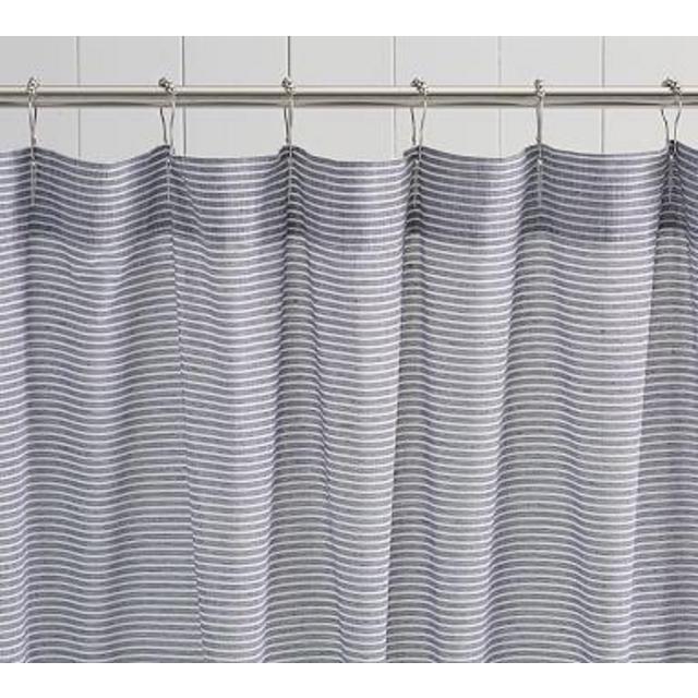 Mini Stripe Ruffled Shower Curtain