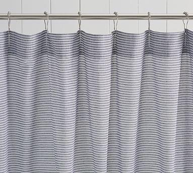 Mini Stripe Ruffled Shower Curtain