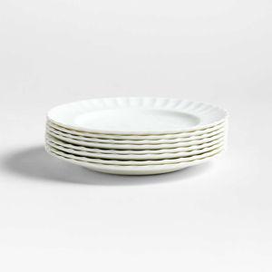 Capella White Bone China Salad Plates, Set of 8