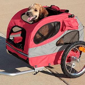 PetSafe Solvit HoundAbout Aluminum or Steel Bicycle Trailer, Bike Trailer for Dogs, Holds Pets Up To 110 lb