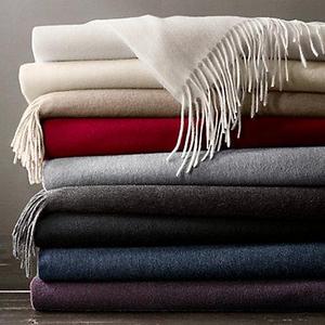 555-Gram Cashmere Throw - Gray