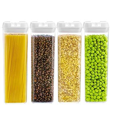 Numyton Airtight Food Storage Container Set of 4 with Lids made by Durable BPA-free Plastic for Keeping Food Dry & Fresh