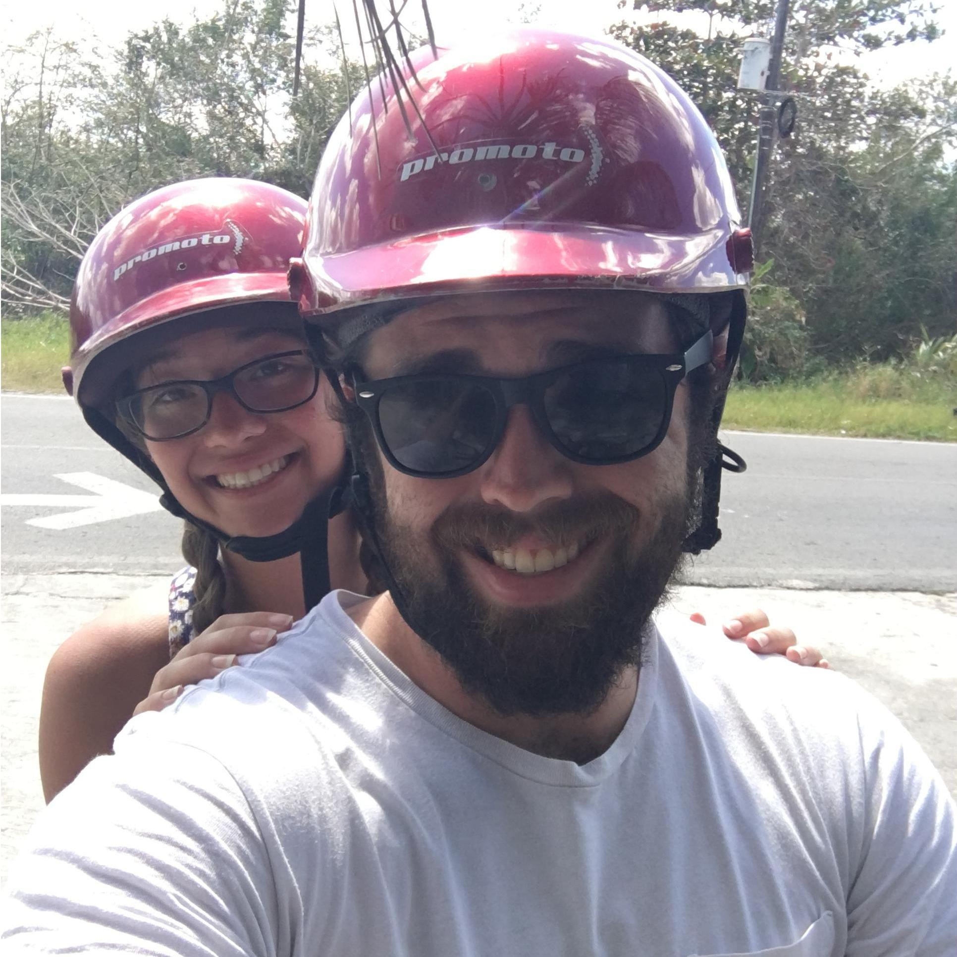Exploring Cozumel! This was Helen's fist time riding on the back of a moped. Though she was nervous at first, that soon faded and we really did create a wonderful memory exploring the island together.