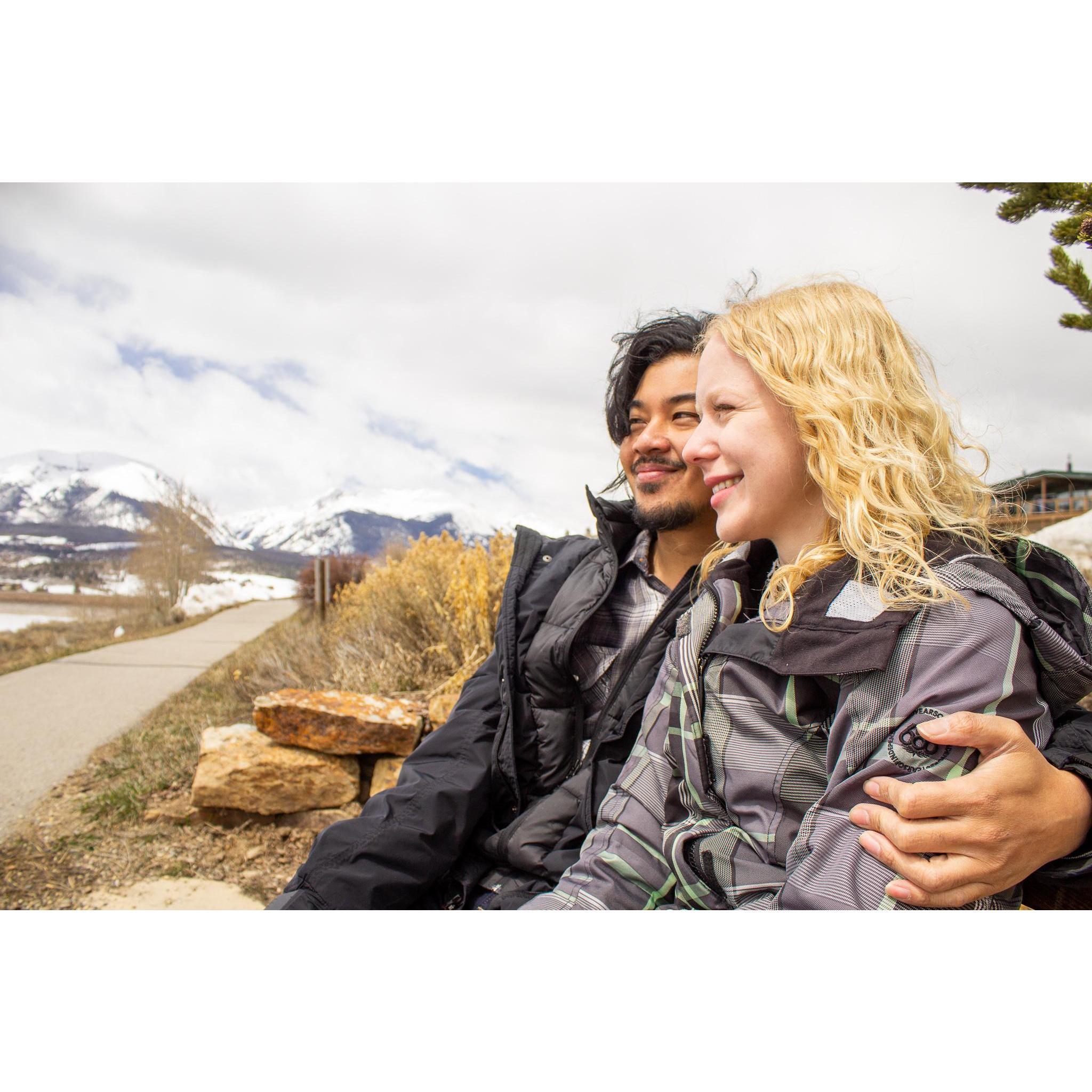 Jamin picked a good proposal spot! Right by Lake Dillon!