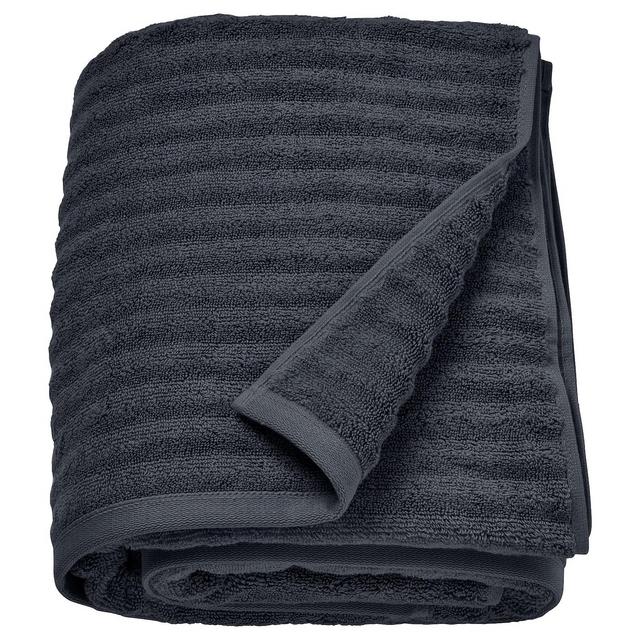 FLODALEN Bath sheet, dark gray, 39x59 "