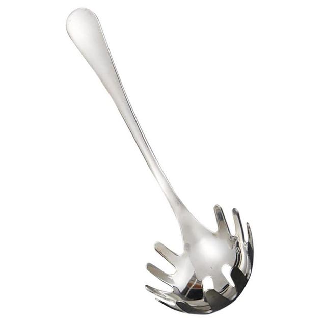 Angoily Spaghetti Server Monomer Dish Stainless Steel Spaghetti Spoon Server Spaghetti Tool Kitchen Spaghetti Server Fork For Noodles, Pasta, & More 1PCS Pasta Server