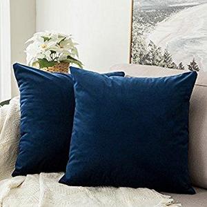 Pack of 2,Miulee Velvet Soft Soild Decorative Square Throw Pillow Covers Set Cushion Case for Sofa Bedroom Car18 x 18 Inch 45 x 45 Cm