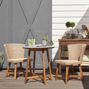 Staton 3pc Wood Patio Bistro Set - Tan - Smith & Hawken™