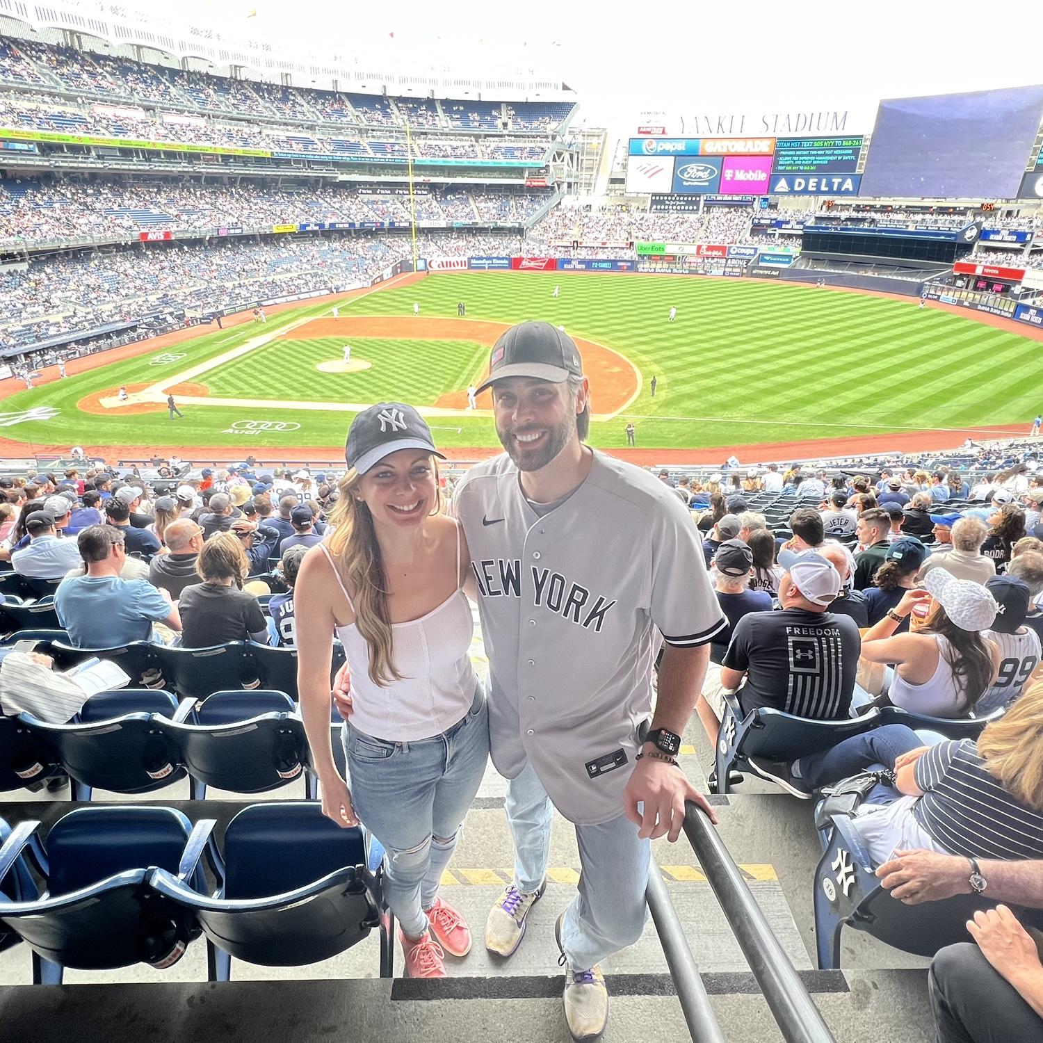 Our first photo together and the first of many Yankees games together!