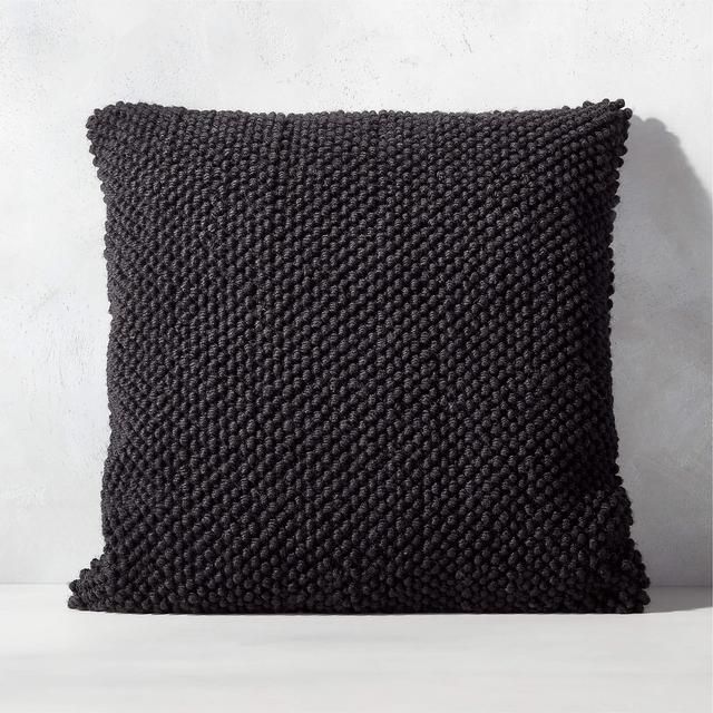 23" Phaedra Textured Black Outdoor Pillow
