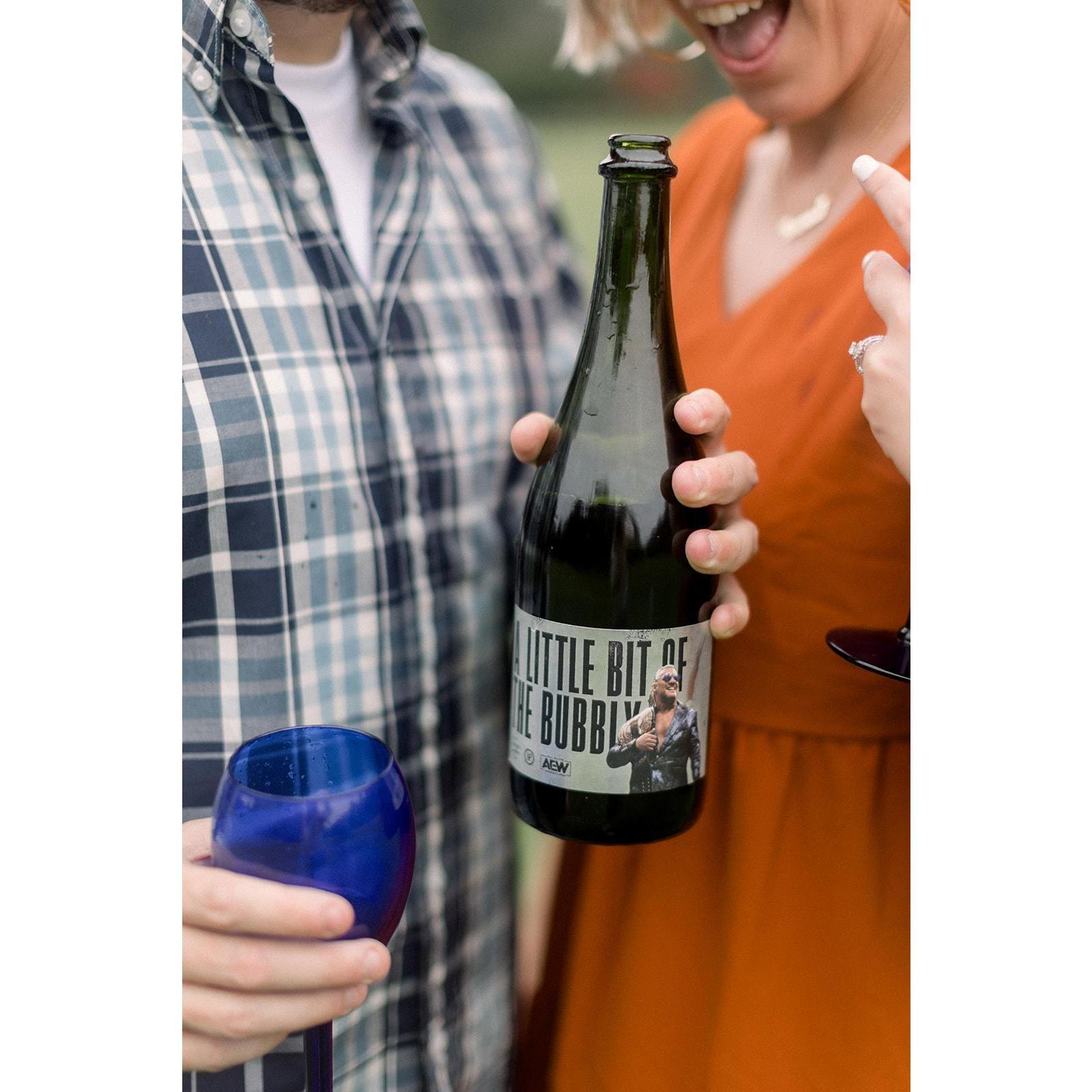 We popped some champagne to celebrate our engagement - of course, we had to try the champagne of Chris Jericho, Doug's favorite wrestler!