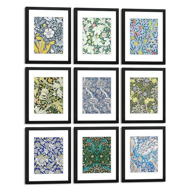 DEKWINN 11x14 Picture Frame Set of 9 for Pictures 8x10 with Mat or 11x14 Without Mat, Wall Gallery or Tabletop display Photo Frames in Black